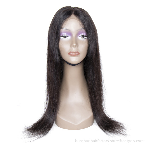 Human Hair Wigs For Women Non Remy 4*4 Lace Closure Wig With Baby Hair Brazilian Straight Wig Hair Natural Color Can Be Dyed